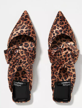 Jeffrey Campbell Tied Down Knot Pointed Toe Leopard Mules